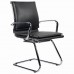 Кресло для приемных и переговорных BRABIX Kayman CF-102, экокожа, хром, черное (S-0401), 532572