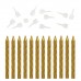 Набор свечей для торта 12 шт., 6 см, с держ., золотой металлик, ЗОЛОТАЯ СКАЗКА, в блистере, 591449