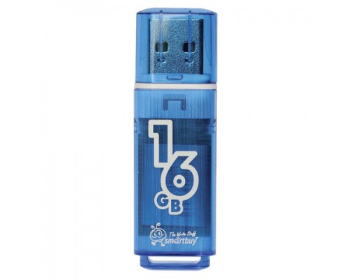 Флеш-диск 16GB SMARTBUY Glossy USB 2.0, синий, SB16GBGS-B