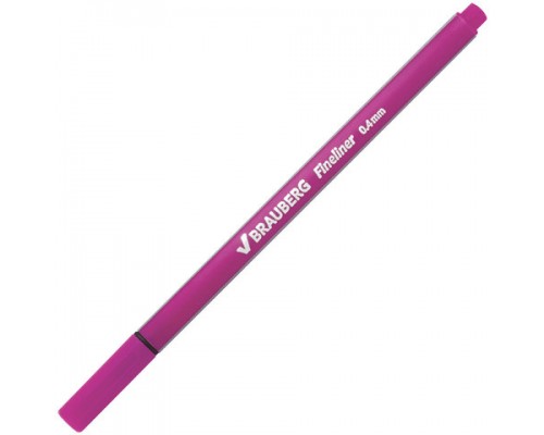Ручка капиллярная (линер) BRAUBERG Aero, РОЗОВАЯ, трехгранная, металлич. наконечник, 0,4мм, 142256