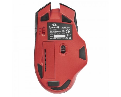 Мышь беспроводная игровая REDRAGON Mirage, USB, 7 кнопок+1 колесо-кнопка, лазерная, черно-красная