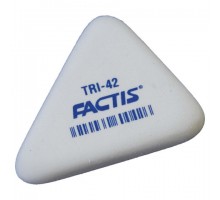 Ластик FACTIS TRI 42 (Испания), 45х35х8 мм, белый, треугольный, PMFTRI42