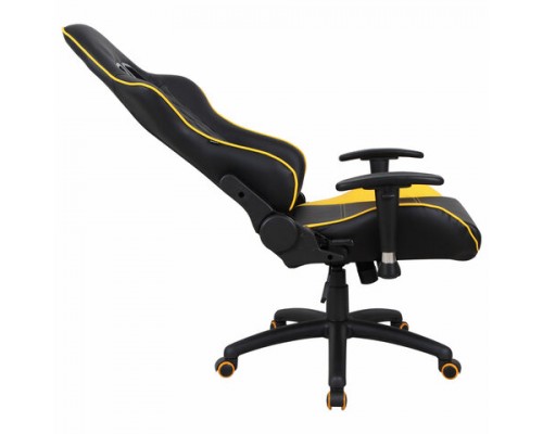 Кресло компьютерное BRABIX GT Master GM-110, две подушки, экокожа, черное/желтое, 531927