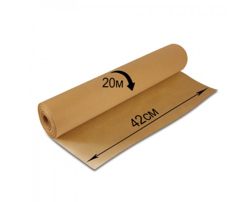 Крафт-бумага в рулоне, 420 мм x 20 м, плотность 78 г/м2, Марка А (Коммунар), BRAUBERG, 440144