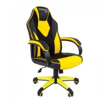 Кресло компьютерное СН GAME 17, ткань TW/экокожа, черное/желтое, 7028515