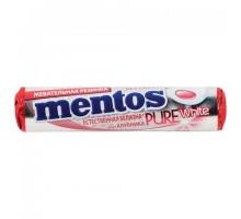 Жевательная резинка MENTOS Pure White (Ментос) "Ролл Клубника", 15,5 г, 87547