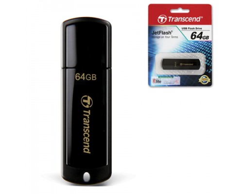Флеш-диск 64GB TRANSCEND JetFlash 350 USB 2.0, черный, TS64GJF350