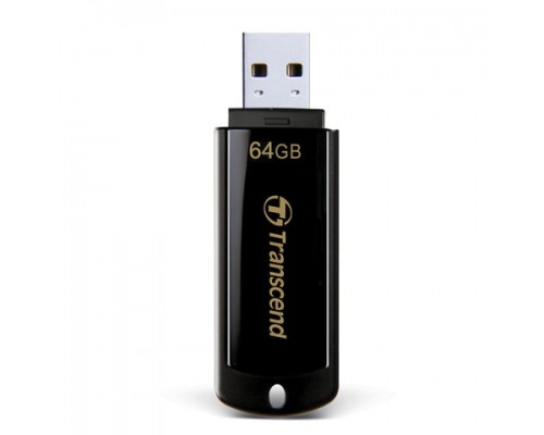 Флеш-диск 64GB TRANSCEND JetFlash 350 USB 2.0, черный, TS64GJF350