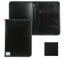 Папка на молнии пластиковая BRAUBERG "Contract", А4, 335х242 мм, внутренний карман, черная, 225162