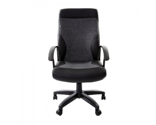 Кресло офисное BRABIX Trust EX-535, экокожа черная, ткань серая 20-23, 531383