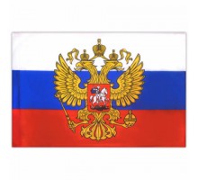 Флаг России 90х135 см, с гербом РФ, BRAUBERG/STAFF, 550178, RU02