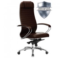 Кресло офисное МЕТТА "SAMURAI" KL-1.04, экокожа, темно-коричневое
