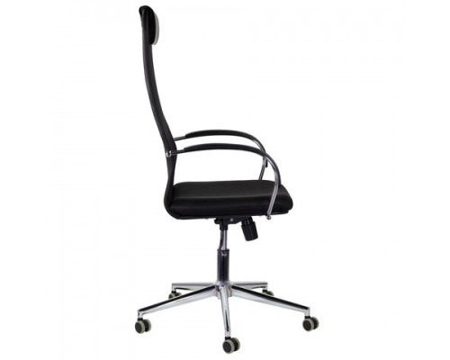 Кресло офисное BRABIX Pilot EX-610 CH premium, хром, ткань-сетка, черное, 532417