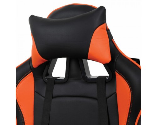 Кресло компьютерное BRABIX GT Racer GM-100, две подушки, экокожа, черное/оранжевое, 531925