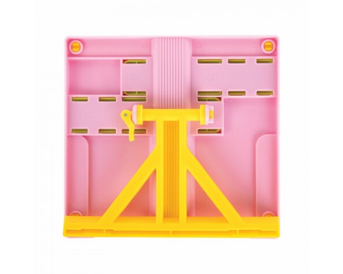 Подставка для книг ЮНЛАНДИЯ, с боковыми зажимами, регулируемый наклон, пластик, розовая , 237907