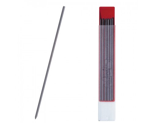 Грифели для цангового карандаша KOH-I-NOOR, НВ, 2 мм, КОМПЛЕКТ 12 шт., 41900HB013PK