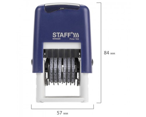 Нумератор 6-разрядный STAFF, оттиск 22х4 мм, 