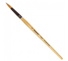 Кисть ПИФАГОР, СИНТЕТИКА, круглая, № 6, деревянная лакированная ручка, с колпачком, пакет с подвесом, 200846