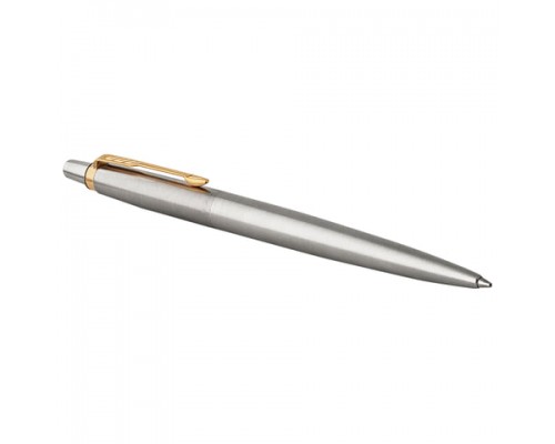 Ручка гелевая PARKER Jotter Stainless Steel GT, корпус серебристый, позол. детали, черная, 2020647