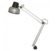 Настольная лампа светильник Бета на струбцине, цоколь Е27, серебро