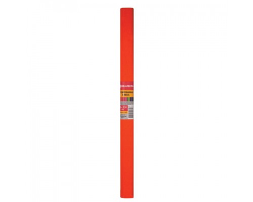 Бумага гофрированная/креповая, 32г/м2, 50х250см, оранжевая, в рулоне, BRAUBERG, 126530