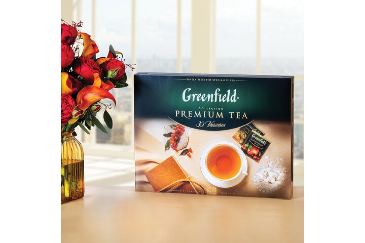 Чай подарочный гринфилд 120 пакетиков. Набор чаев Гринфилд 30. Чай Greenfield Premium Tea ассорти 120 пакетиков. Greenfield Premium Tea collection 30. Набор чая Гринфилд 120.