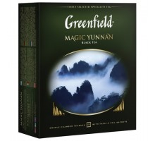 Чай GREENFIELD "Magic Yunnan" черный, 100 пакетиков в конвертах по 2 г, 0583-09
