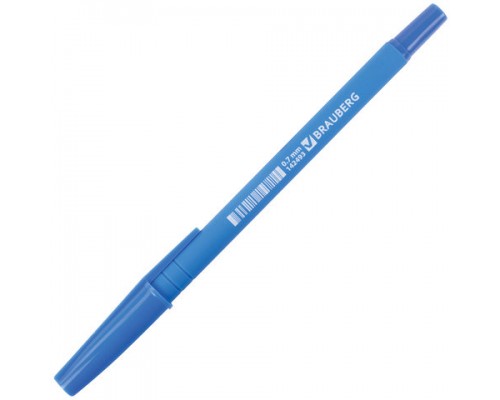 Ручка шариковая BRAUBERG Capital blue, СИНЯЯ, корпус soft-touch голубой, 0,7мм, линия 0,35мм, 142493