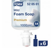 Картридж с жидким мылом-пеной одноразовый TORK (Система S4), мягкое, 1 л, 520501