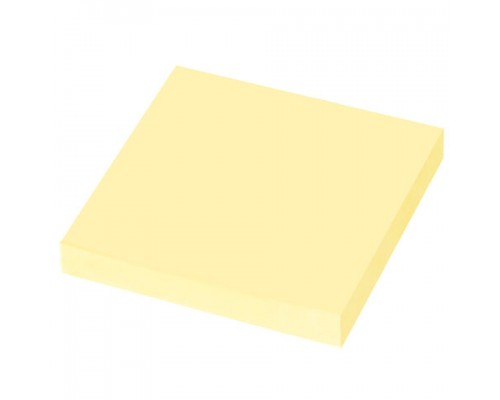 Блок самоклеящийся (стикеры) ЮНЛАНДИЯ 76*76мм, 100 листов, желтый, 111347