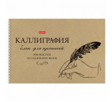 Тетрадь для каллиграфии и леттеринга А4 30 л. HATBER гребень, бумага 100 г/м2, "Пиши красиво", 30Тп4тВ5гр, 30Тп4тВ5гр_2237