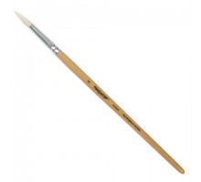 Кисть ПИФАГОР, КОЗА, круглая, № 5, деревянная лакированная ручка, с колпачком, 200828