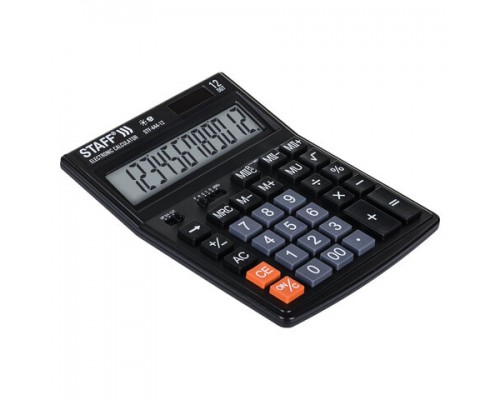 Калькулятор настольный STAFF STF-444-12 (199x153мм), 12 разрядов, двойное питание, 250303