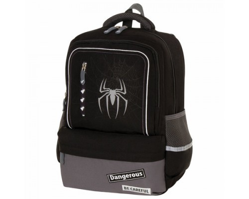 Рюкзак BRAUBERG STAR, 1 отделение,  5 карманов, Spider, черный, 40х29х13 см, 229978