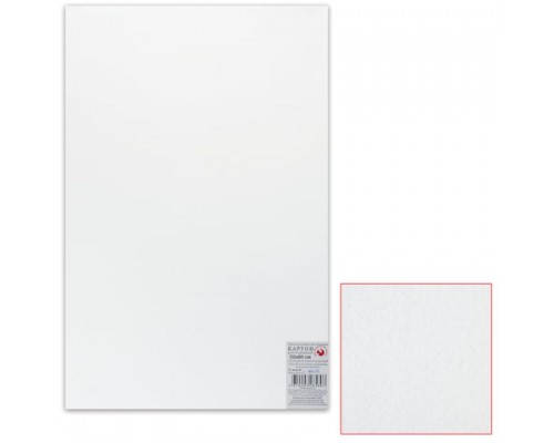 Картон белый грунтованный для живописи 50х80см, двусторонний, толщ. 2мм, акриловый грунт, шк 5852