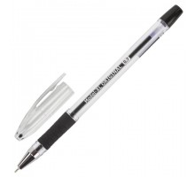 Ручка шариковая масляная с грипом BRAUBERG "Model-XL" ORIGINAL, ЧЕРНАЯ, узел 0,7 мм, линия письма 0,35 мм, 143243