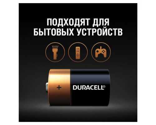 Батарейки DURACELL Basic, D (LR20, 13А), алкалиновые, КОМПЛЕКТ 2 шт, блистер (ш/к 2512)