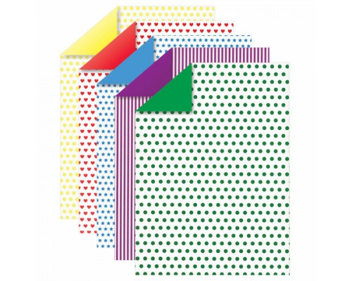 Картон цветной А4 2-сторонний МЕЛОВАННЫЙ EXTRA 5 цветов папка, оборот РИСУНОК, ЮНЛАНДИЯ, 200х290мм