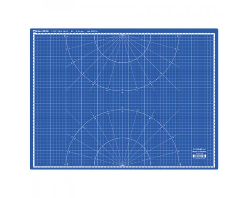 Коврик (мат) для резки BRAUBERG EXTRA 5-слойный,А2 (600х450мм),двусторонний,толщина 3мм,синий,237176