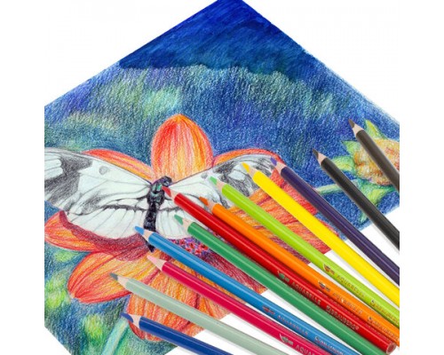 Карандаши цветные акварельные BRAUBERG PREMIUM AQUARELLE, 12 цветов, грифель мягкий 4 мм, 181671