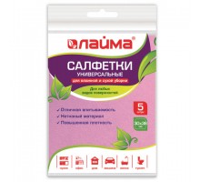 Салфетки ВИСКОЗНЫЕ универсальные MEGA, 30х38 см, КОМПЛЕКТ 5 шт., 80 г/м2, розовые, LAIMA, К4077, 605484