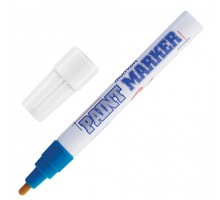 Маркер-краска лаковый (paint marker) MUNHWA, 4 мм, СИНИЙ, нитро-основа, алюминиевый корпус, PM-02
