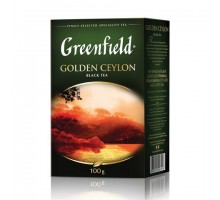 Чай листовой GREENFIELD "Golden Ceylon ОРА" черный цейлонский крупнолистовой 100 г, 0351