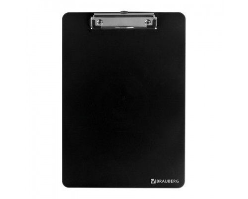 Доска-планшет BRAUBERG SOLID сверхпрочная с прижимом А4 (315х225 мм), пластик, 2мм, ЧЕРНАЯ, 226822