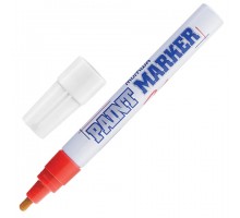 Маркер-краска лаковый (paint marker) MUNHWA, 4 мм, КРАСНЫЙ, нитро-основа, алюминиевый корпус, PM-03