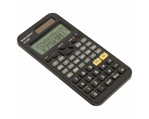 Калькулятор инженерный двухстрочный BRAUBERG SC-850, 240 функций, 10+2 разр, дв.пит, ЧЕРНЫЙ, 250525