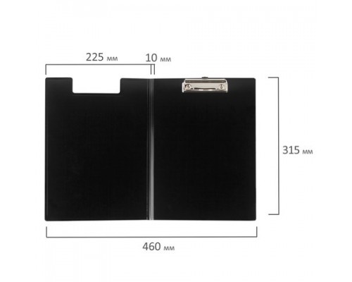 Папка-планшет BRAUBERG Contract, А4 (315х230мм),с прижим.и крышкой,пластик,черн,сверхпр.1,5мм,223489
