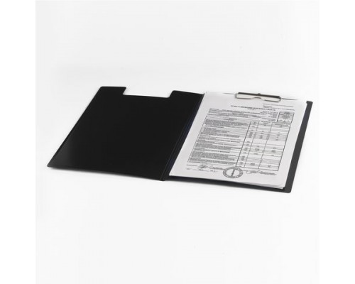 Папка-планшет BRAUBERG Contract, А4 (315х230мм),с прижим.и крышкой,пластик,черн,сверхпр.1,5мм,223489