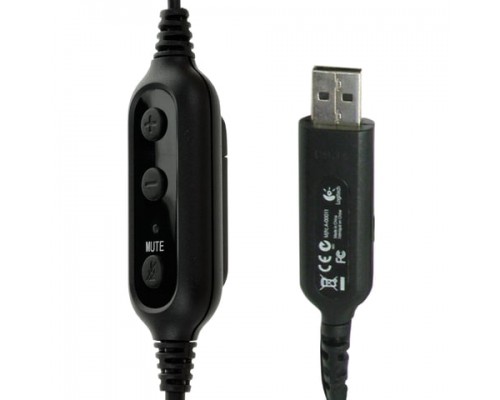Наушники с микрофоном (гарнитура) LOGITECH PC 960, проводные, 2,4м, USB, черные