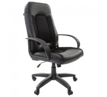 Кресло офисное BRABIX "Strike EX-525", экокожа черная, ткань черная, TW, 531381